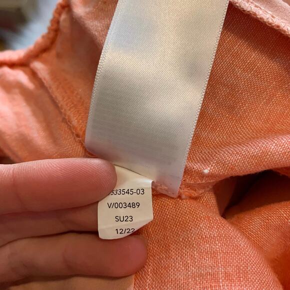 NWOT Athleta peach 100% linen Cabo 4” shorts - Picture 7 of 8